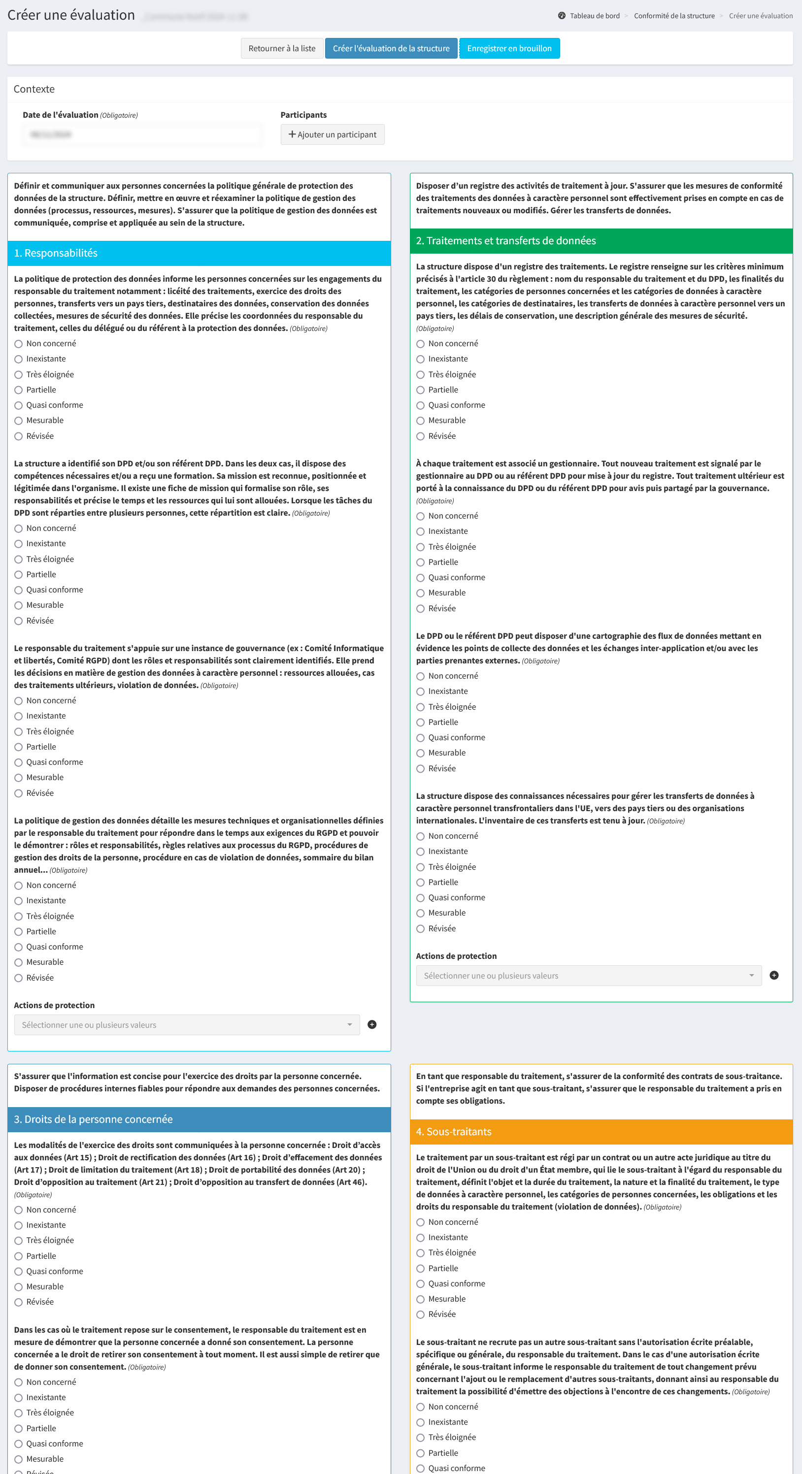 Évaluation de la structure