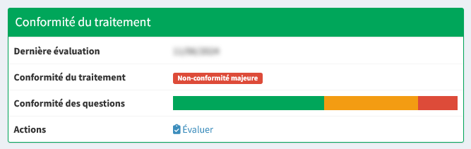 Conformité du traitement dans la visualisation d'un traitement